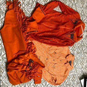 Orange Youth Horsemanship / Ranch Show Outfit and Chaps